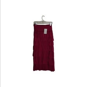 Soft Surroundings Women's PS Pink Ruffle Tiered Stretchy Maxi Skirt